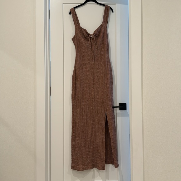 Free People Beach Eleni Bodycon Midi/Maxi Dress in umber earth Size Large - Picture 3 of 4
